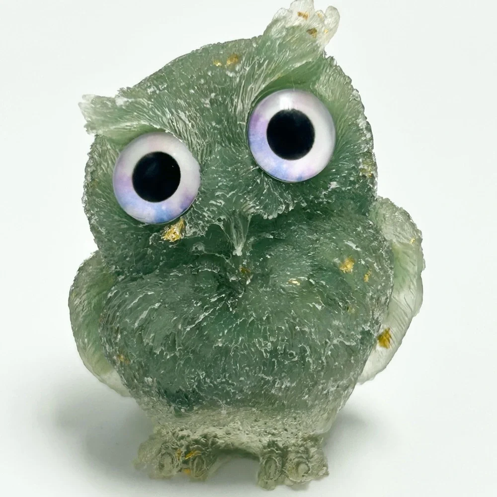 Natural crystal and resin Owl Figurine. PRICE IS FIRM! NO LOWBALL OFFERS! - Picture 1 of 10